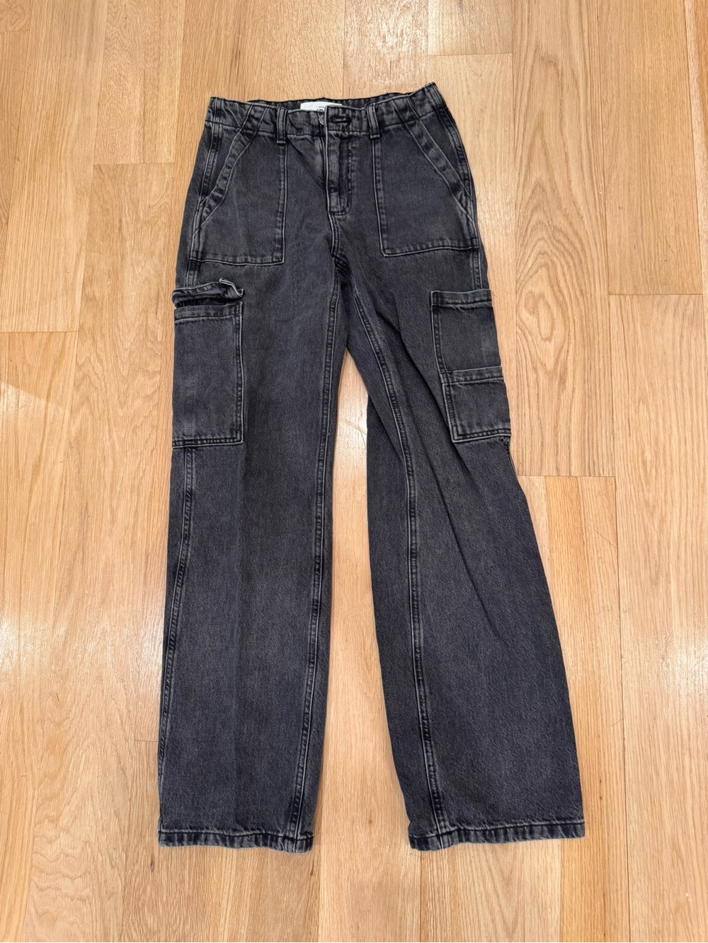 Dynamite Black Wide-Leg Cargo Jeans